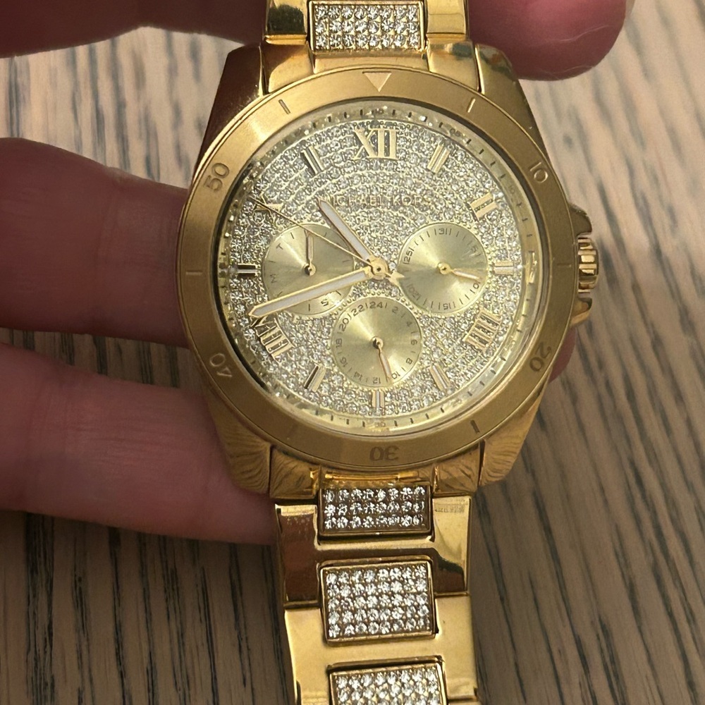 Michael Kors Gold and Crystal Embellished Watch